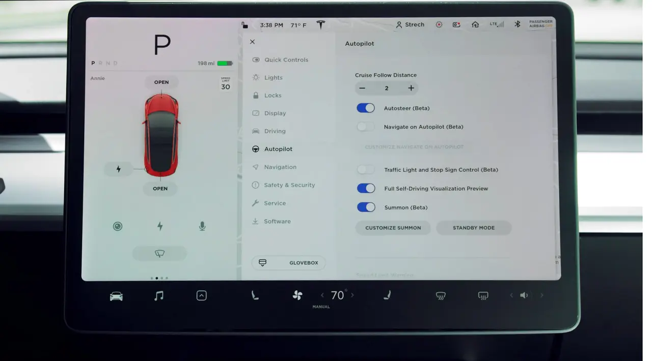 Activating Autopilot in Tesla Car