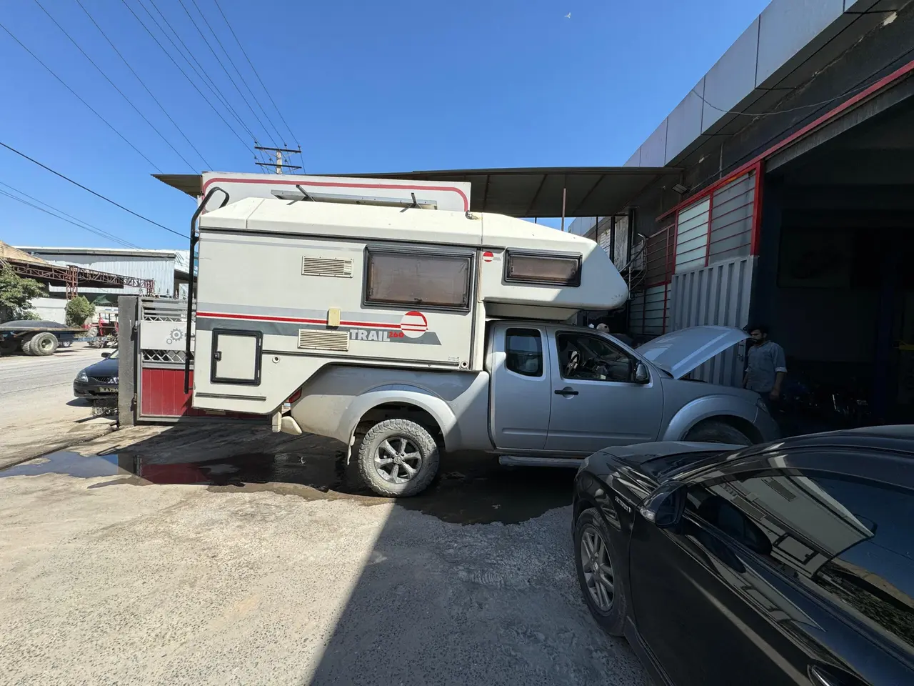 An overlander for Germany who went upto Nepal, Now on his way back stopped for AC gas topup and some other work 