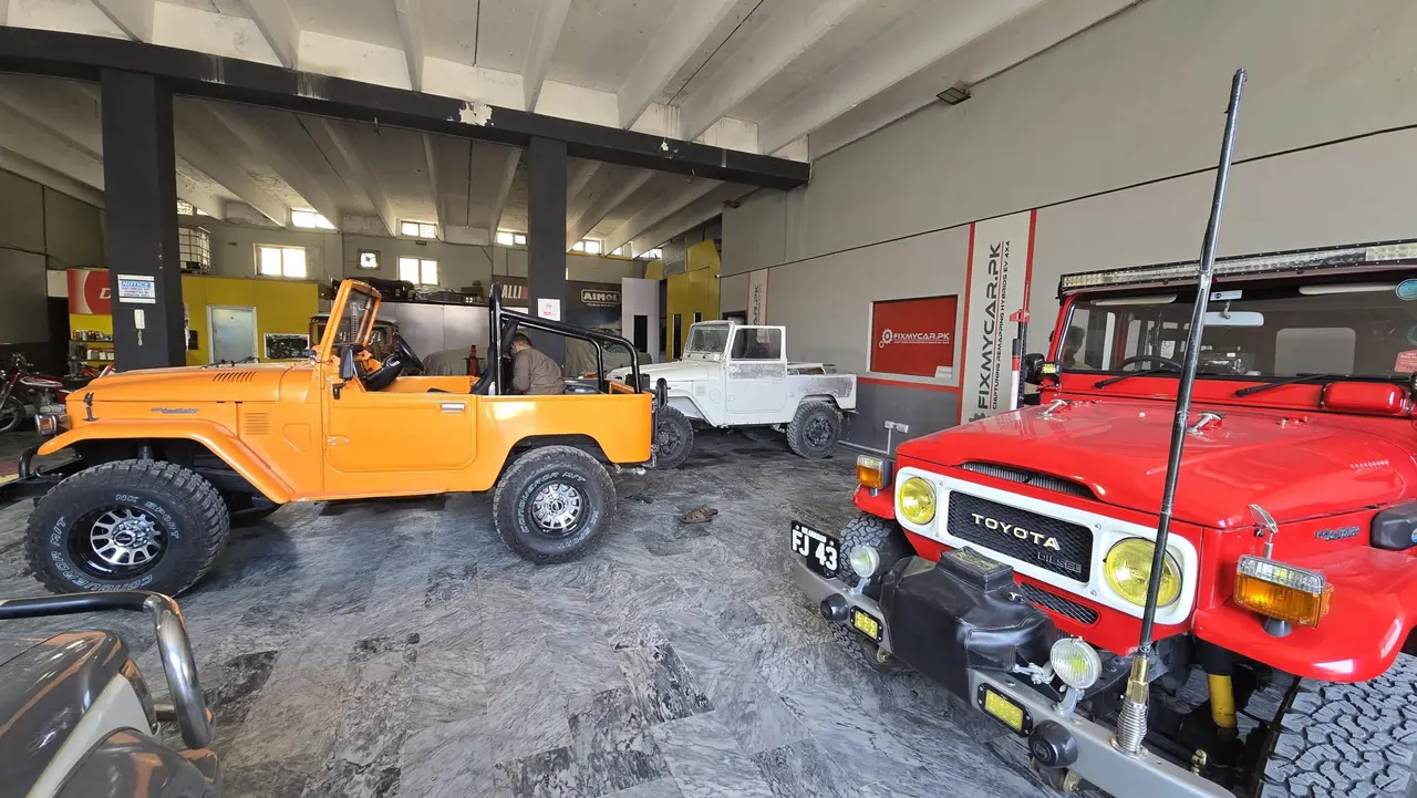 Toyota Land Cruiser in the Fixmycar.pk workshop